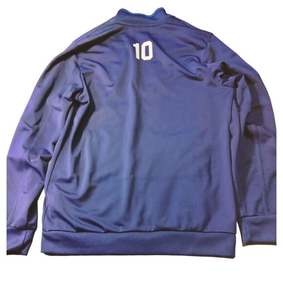 Adidas Steamboat Soccer Club Jacket Zipper Colorado Blue White Number 10 Medium - Picture 2 of 9